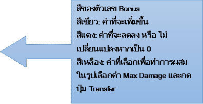 բͧŢ Bonus
: ҷ
ᴧ: ҷŴŧ  ¹ŧҡ 0
ͧ: ҷ͡ͷӡü ٻ͡ Max Damage С Transfer
